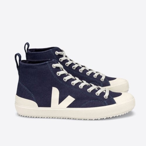 Veja Nova High Top Canvas Mens Trainers Navy UK 89854